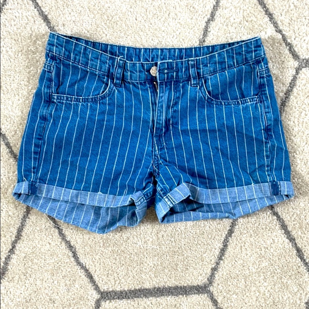 Striped Jean Shorts